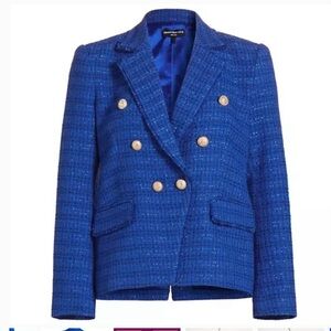 Generation love Double-Breasted Women's Jacket- cobalt